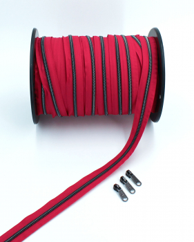 Endlosreißverschluss metallisiert fuchsia/ titan (1m)